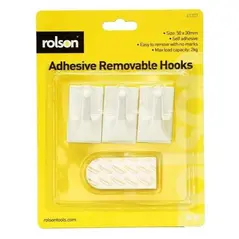 3 PCS REMOVABLE ADHESIVE HOOKS 50 X 30 MM