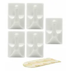 5 PCS MINI REMOVABLE ADHESIVE HOOKS WHITE 30 X 20 MM