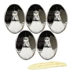5 PCS REMOVEABLE ADHESIVE CHROME HOOKS 33 X 23 MM