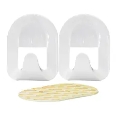 2 PCS REMOVEABLE ADHESIVE PLASTIC HOOKS 67 X 51 MM