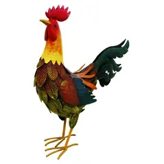 METAL LARGE COCKEREL GARDEN ORNAMENT