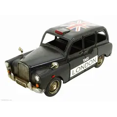 KREATIF KRAFT HAND PAINTED TAXI METAL ORNAMENT