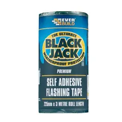 EVERBUILD BLACK JACK SELF ADHESIVE DIY FLASHING TAPE 225MM X 3M
