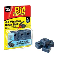 THE BIG CHEESE ALL WEATHER MOUSE & RAT BLOCK BAIT 10G 6/PK