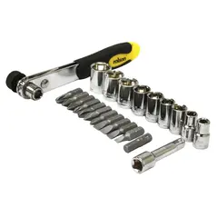 ROLSON OFFSET RATCHET HANDLE BIT & SOCKET SET 23 PCS