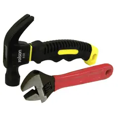 ROLSON 8OZ STUBBY CLAW HAMMER & 150MM ADJUSTABLE WRENCH