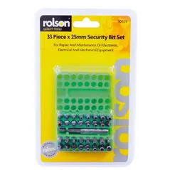 ROLSON SECURITY BIT SET 25MM 33 PIECES