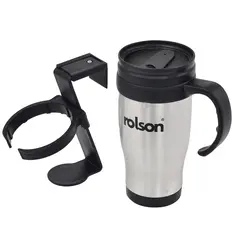 ROLSON STAINLESS STEEL TRAVEL MUG WITH HOLDER