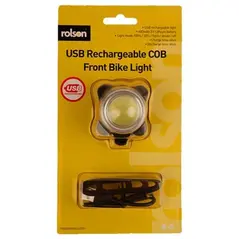 ROLSON RECHARGEABLE SUPER BRIGHT WHITE FRONT BIKE LIGHT