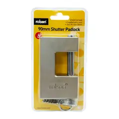 ROLSON 90MM ALUMINIUM SHUTTER PADLOCK WITH 4 KEYS