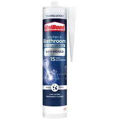 UNIBOND ANTI-MOULD KITCHEN & BATHROOM SEALANT CARTRIDGE TRANSLUCENT 274 GM